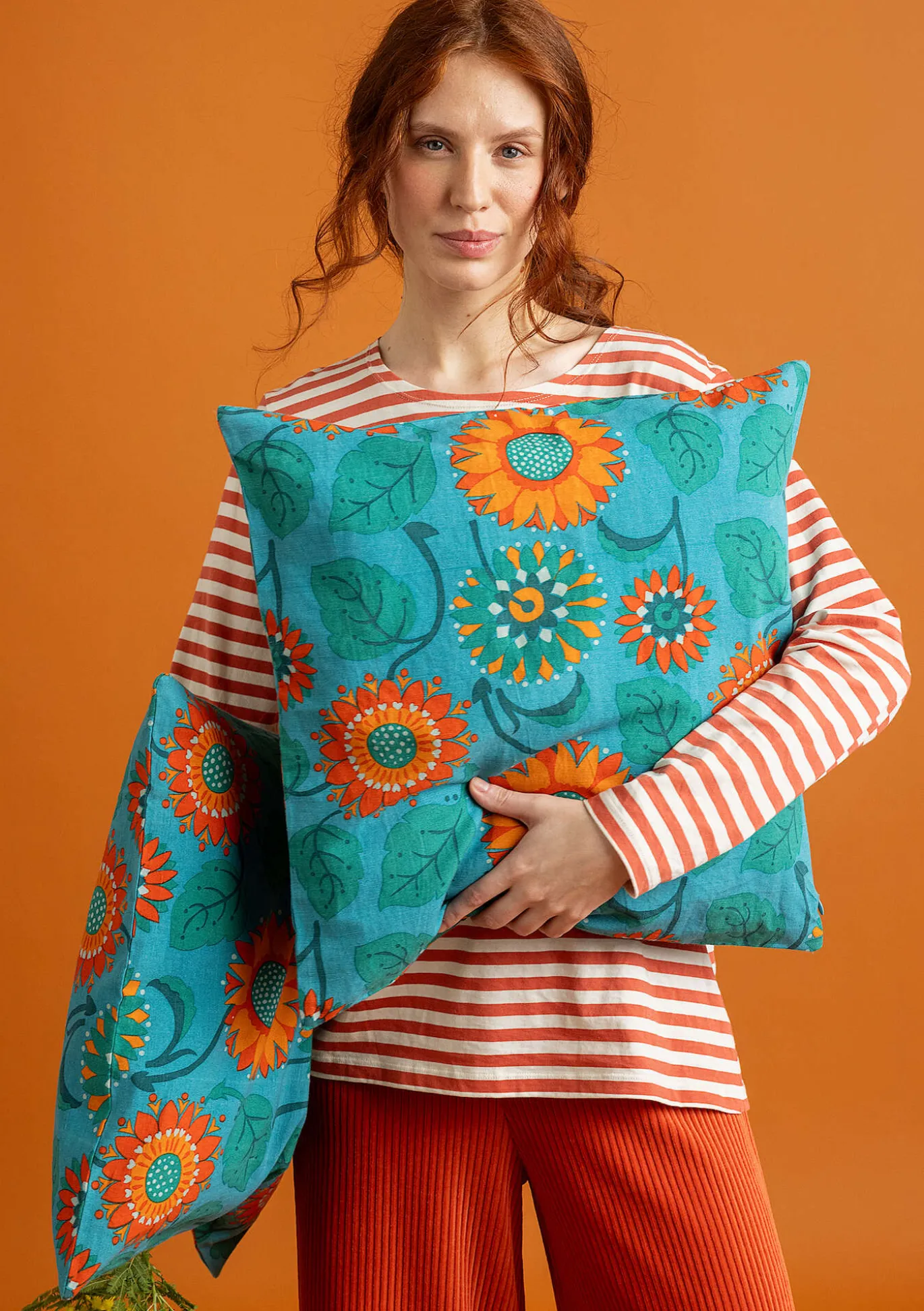 Kuddfodral "Sunflower" i ekologisk bomull/lin
