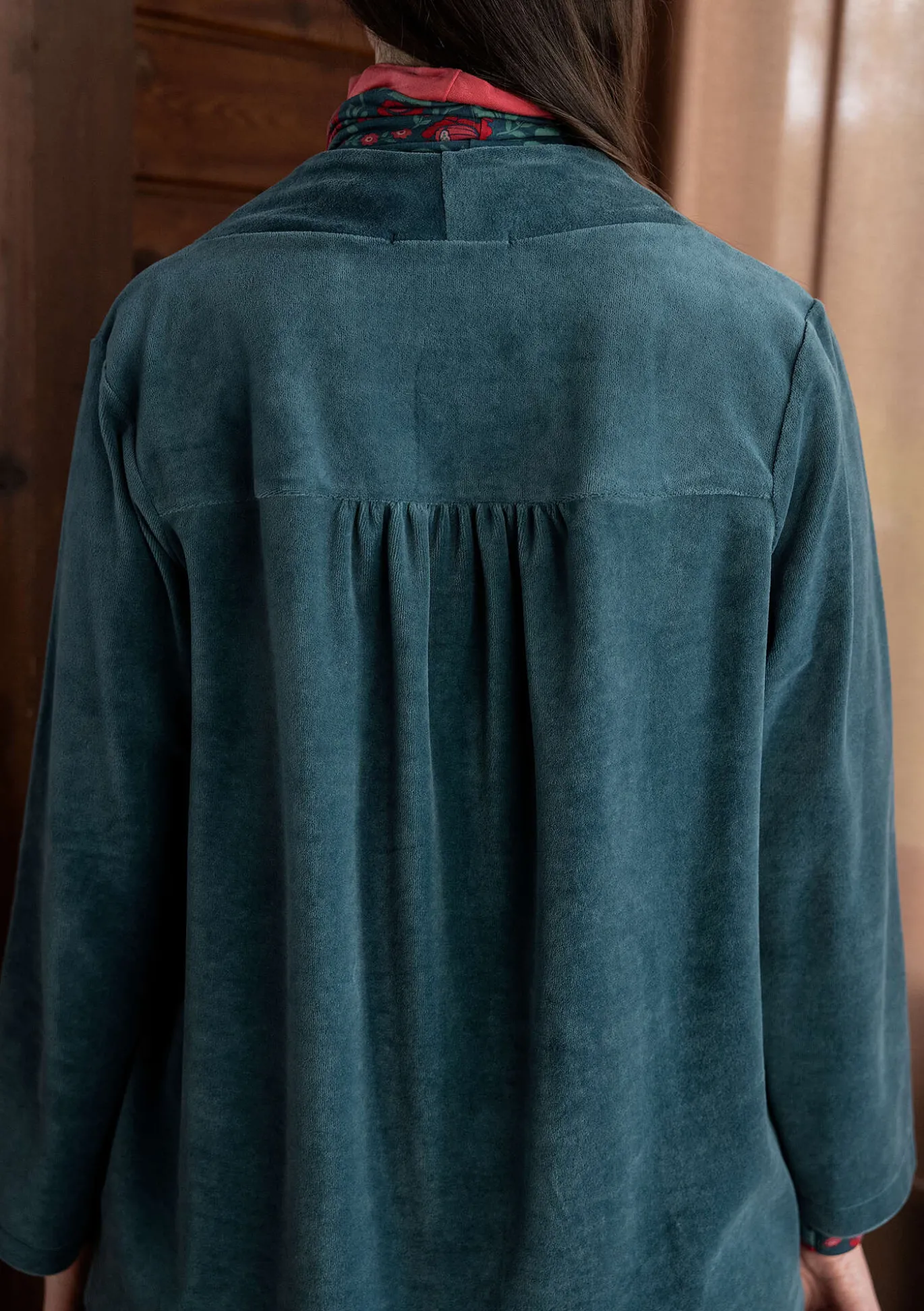 Velourkofta "Nora" i ekologisk bomull/återvunnen polyester