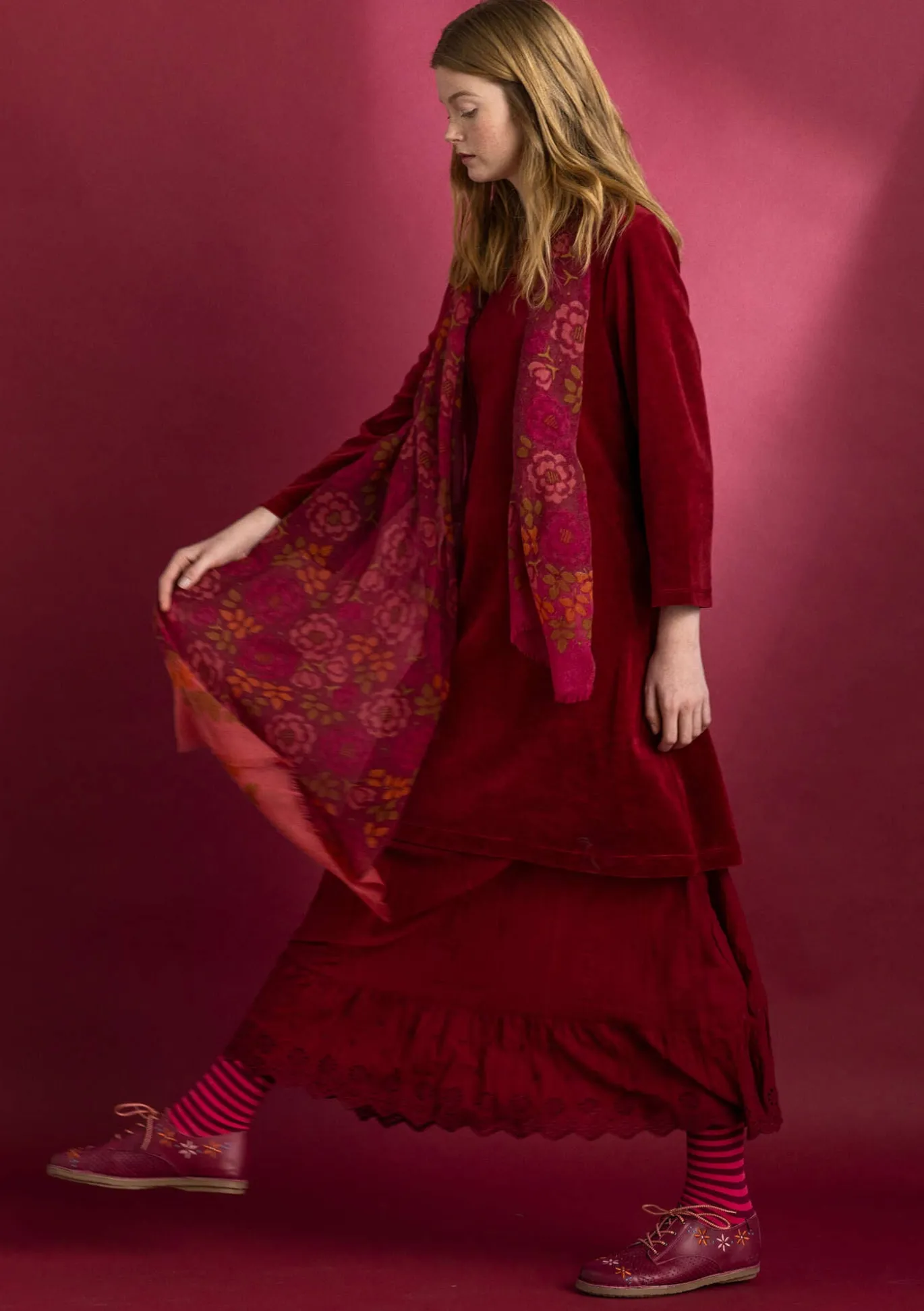 Velourtunika i ekologisk bomull/återvunnen polyester
