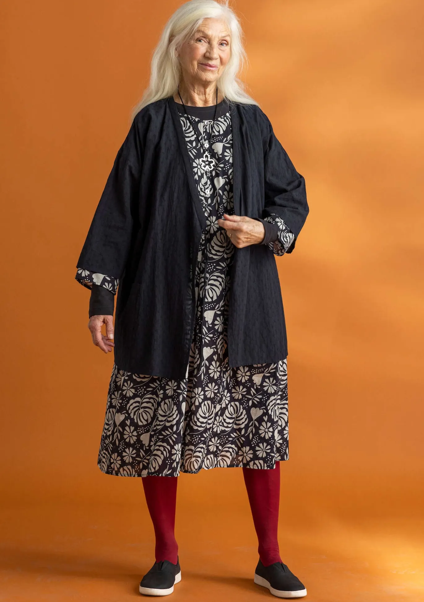 Vävd kimono i ekologisk bomullsdobby