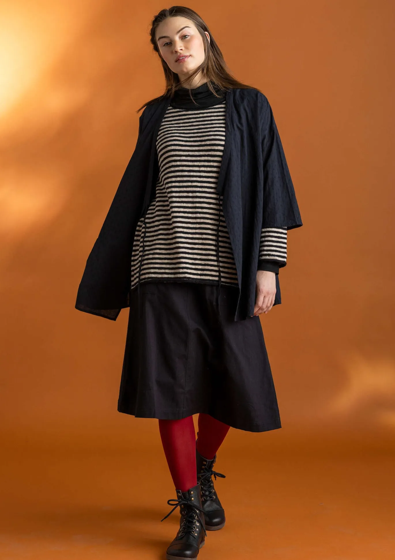 Vävd kimono i ekologisk bomullsdobby