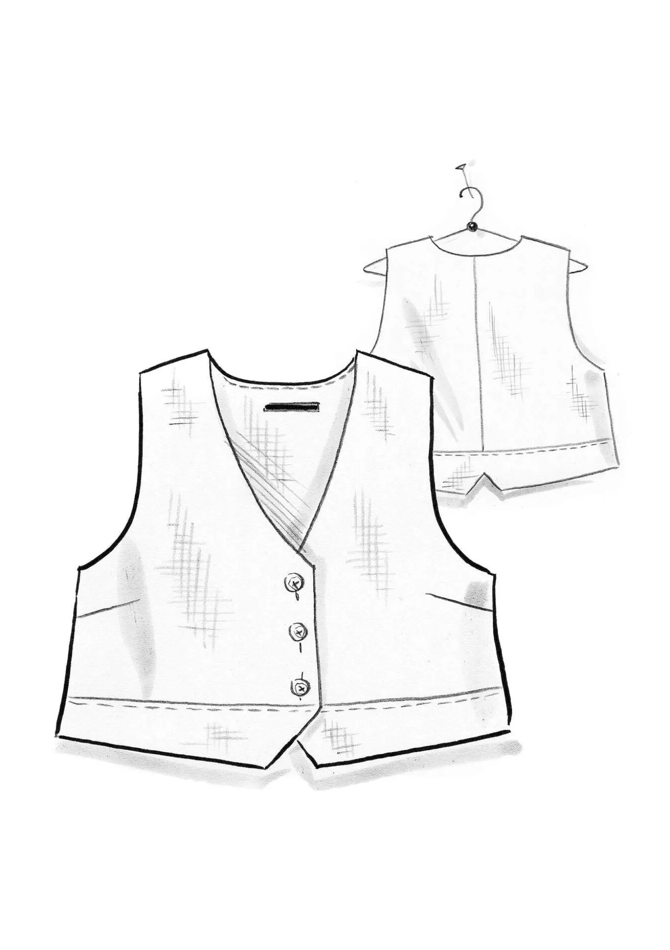 Vävd väst "Stina" i ekologisk bomull